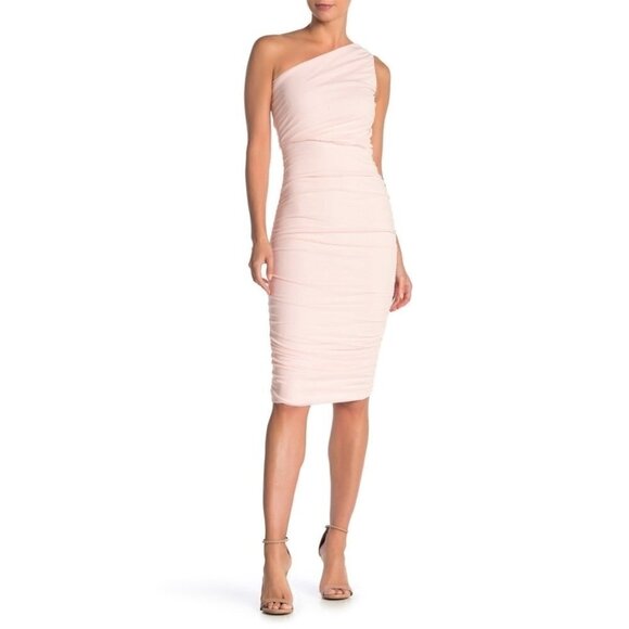 New Love x Design | One-Shoulder Body-Con Midi Dress - Picture 1 of 10